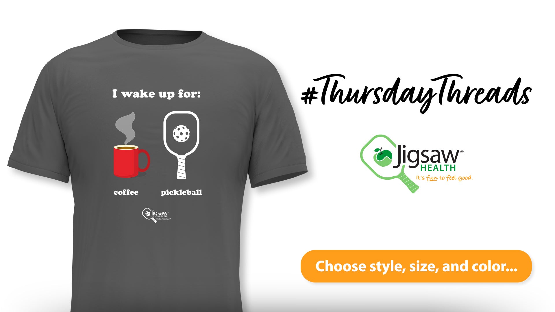I wake up for: Coffee and Pickleball #ThursdayThreads