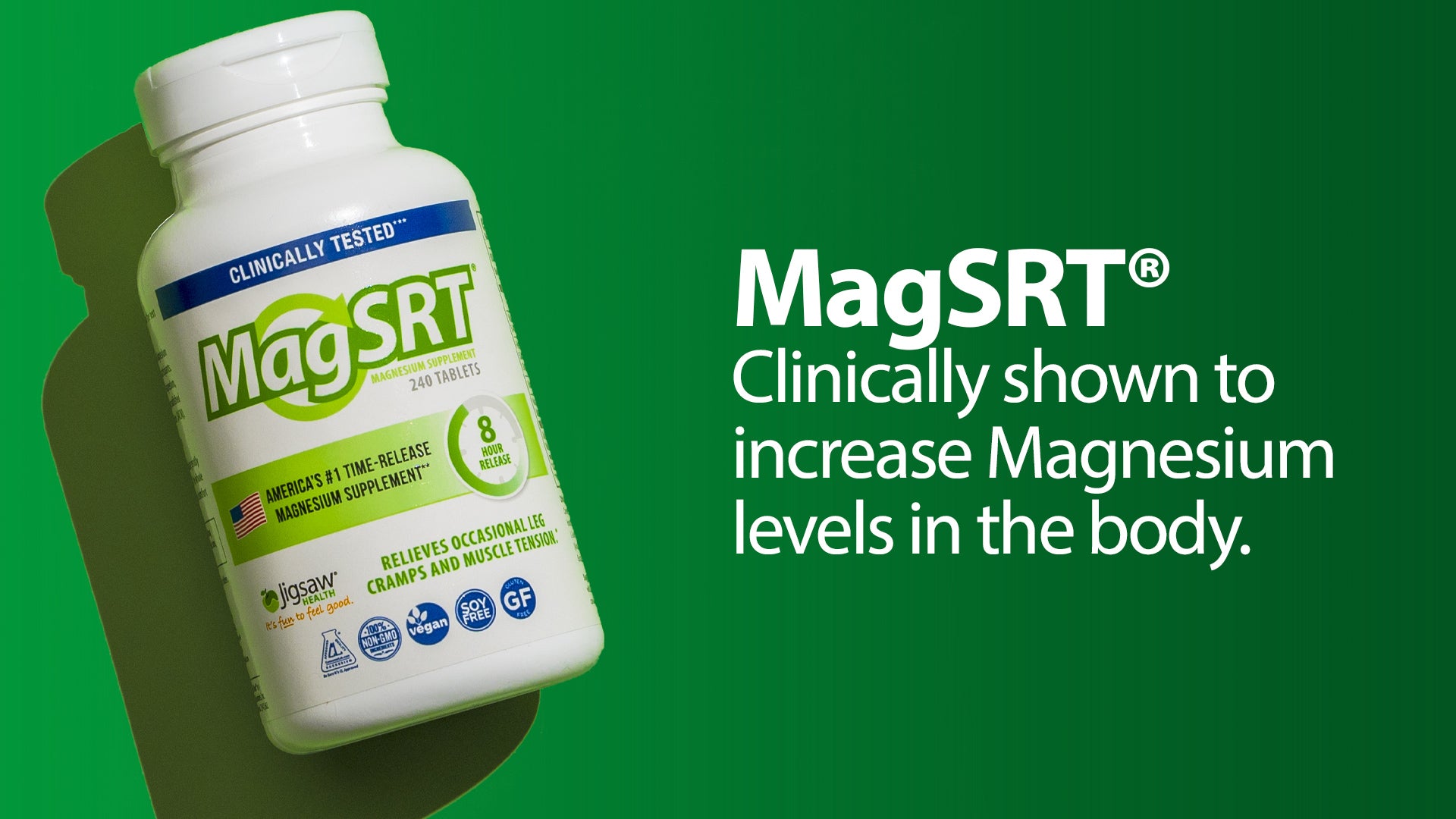 MagSRT - Clinically shown to significantly improve magnesium status in body.