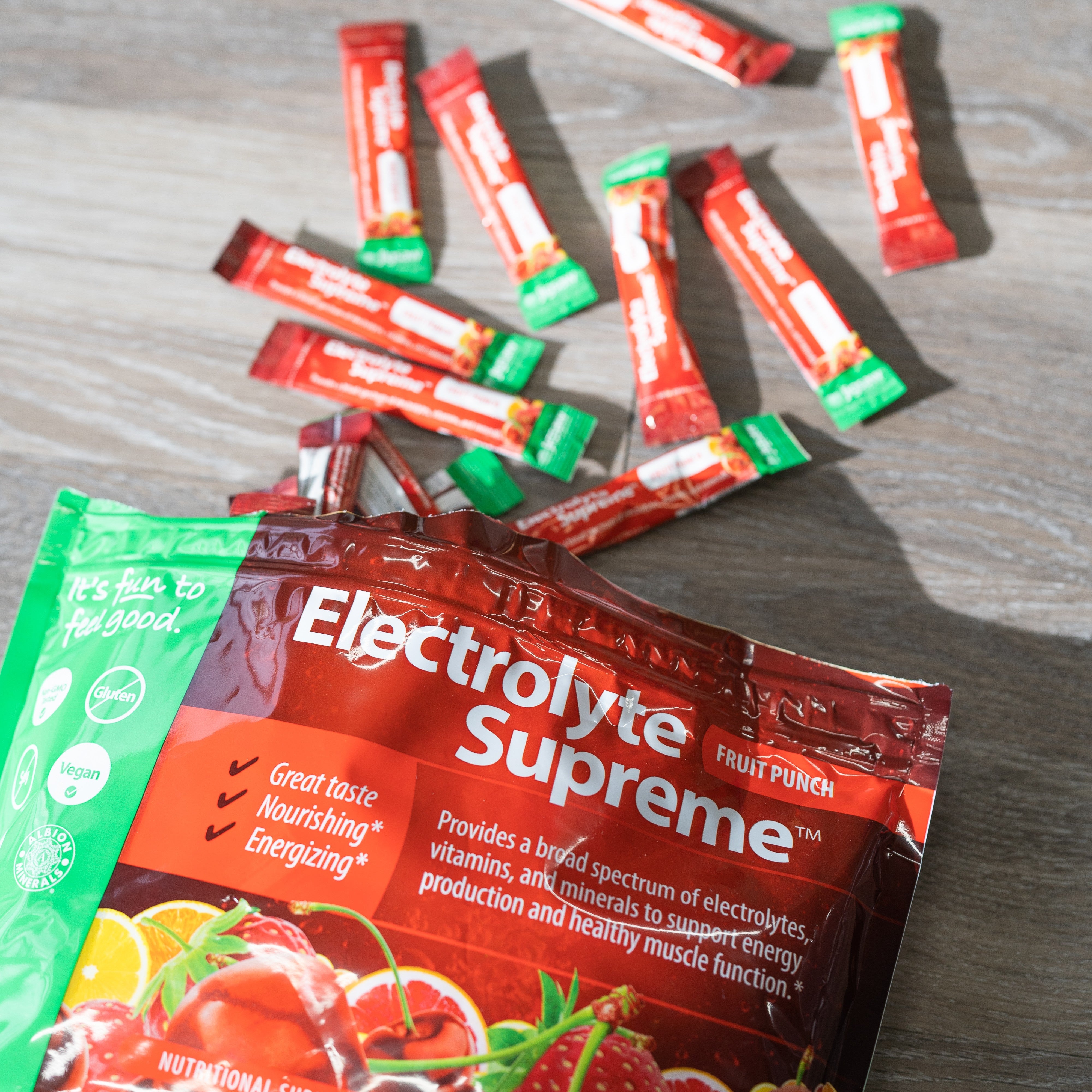 Electrolyte Supreme Fruit Punch Bag and Packets