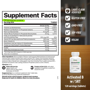 Supplement label for Activated B with SRT 