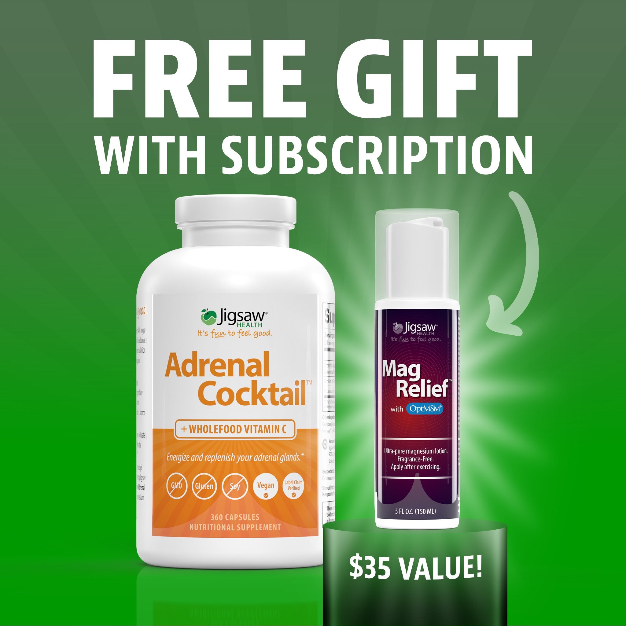 Jigsaw Adrenal Cocktail™ + Wholefood Vitamin CCapsules - View 1