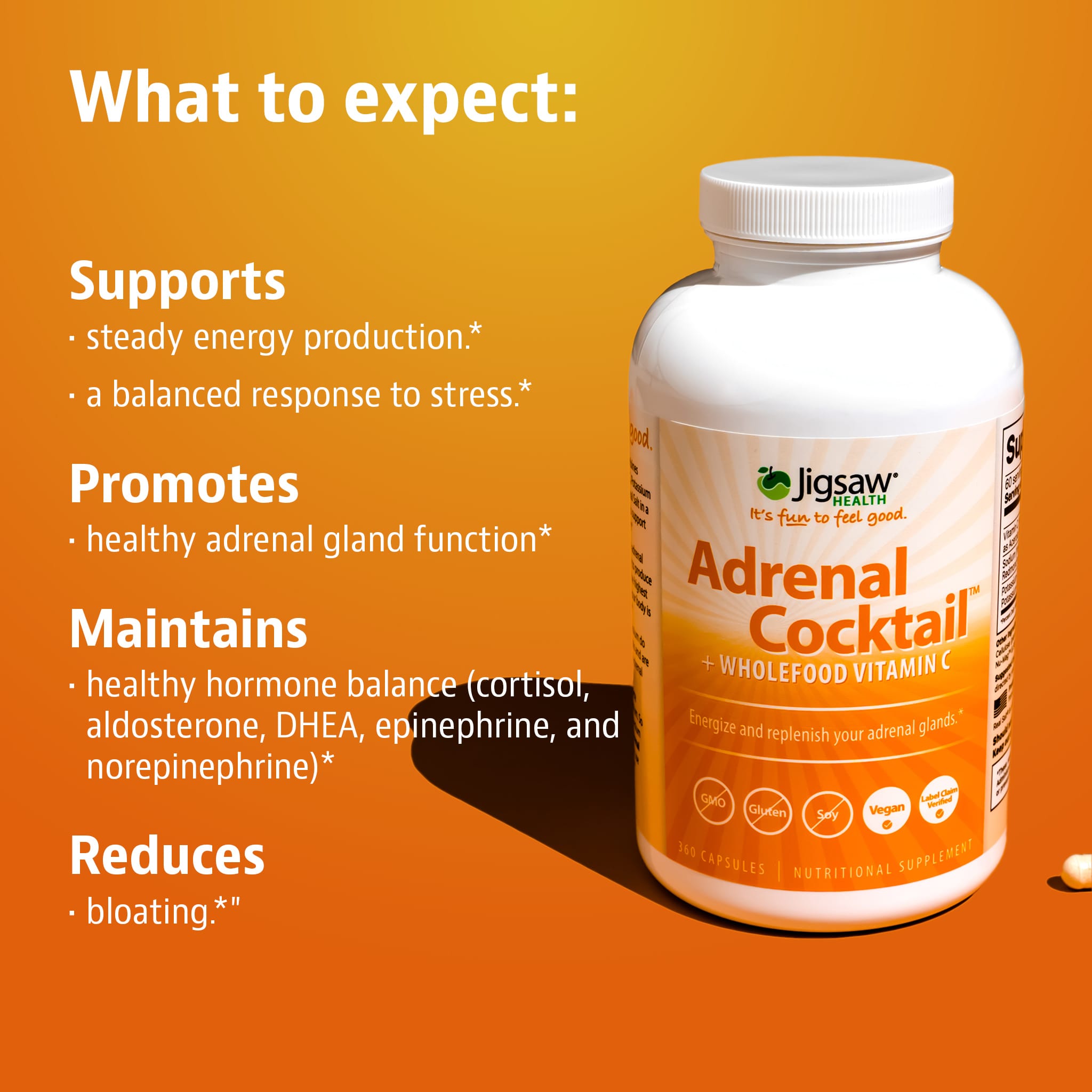 Jigsaw Adrenal Cocktail™ + Wholefood Vitamin CCapsules - View 3