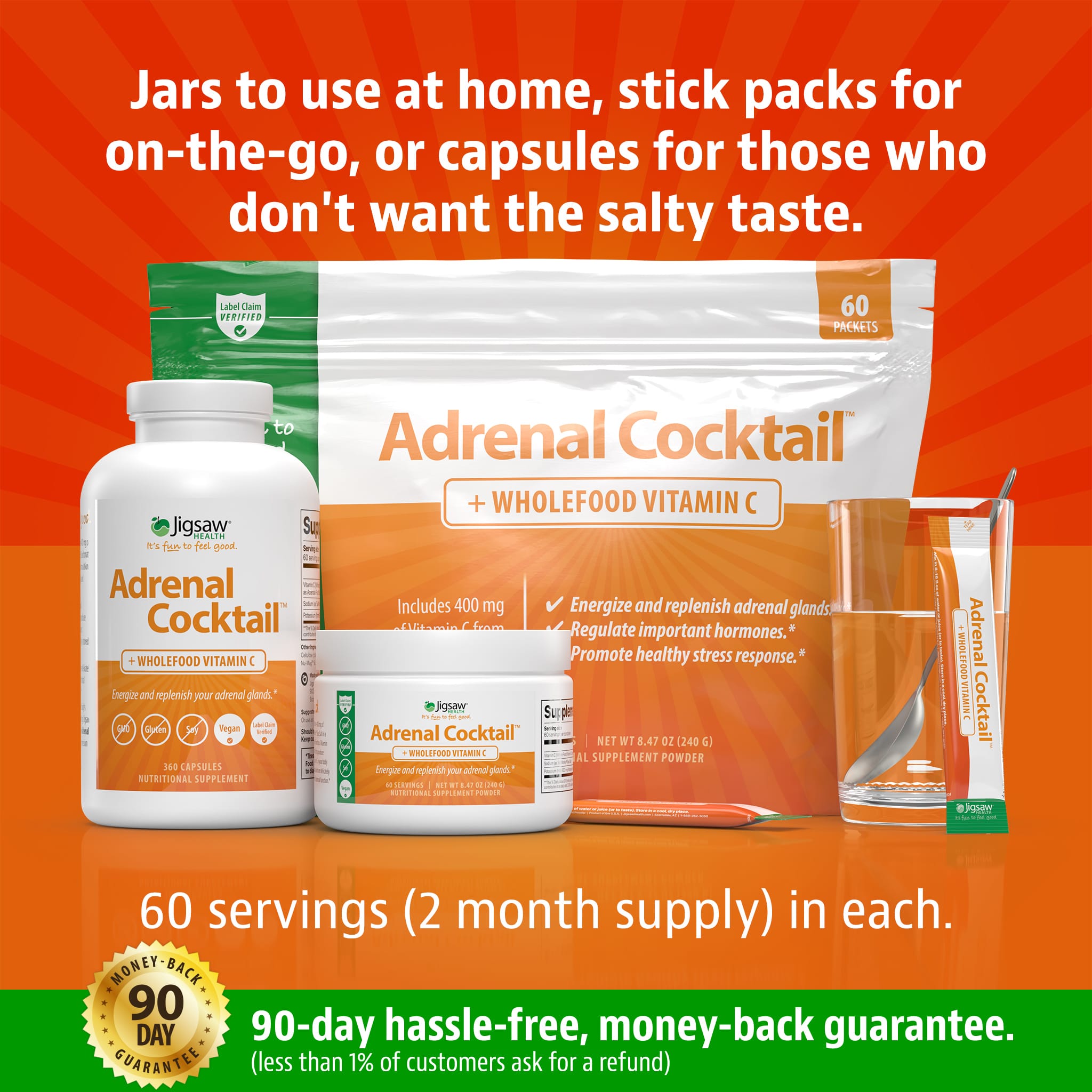 Jigsaw Adrenal Cocktail™ + Wholefood Vitamin CCapsules - View 8