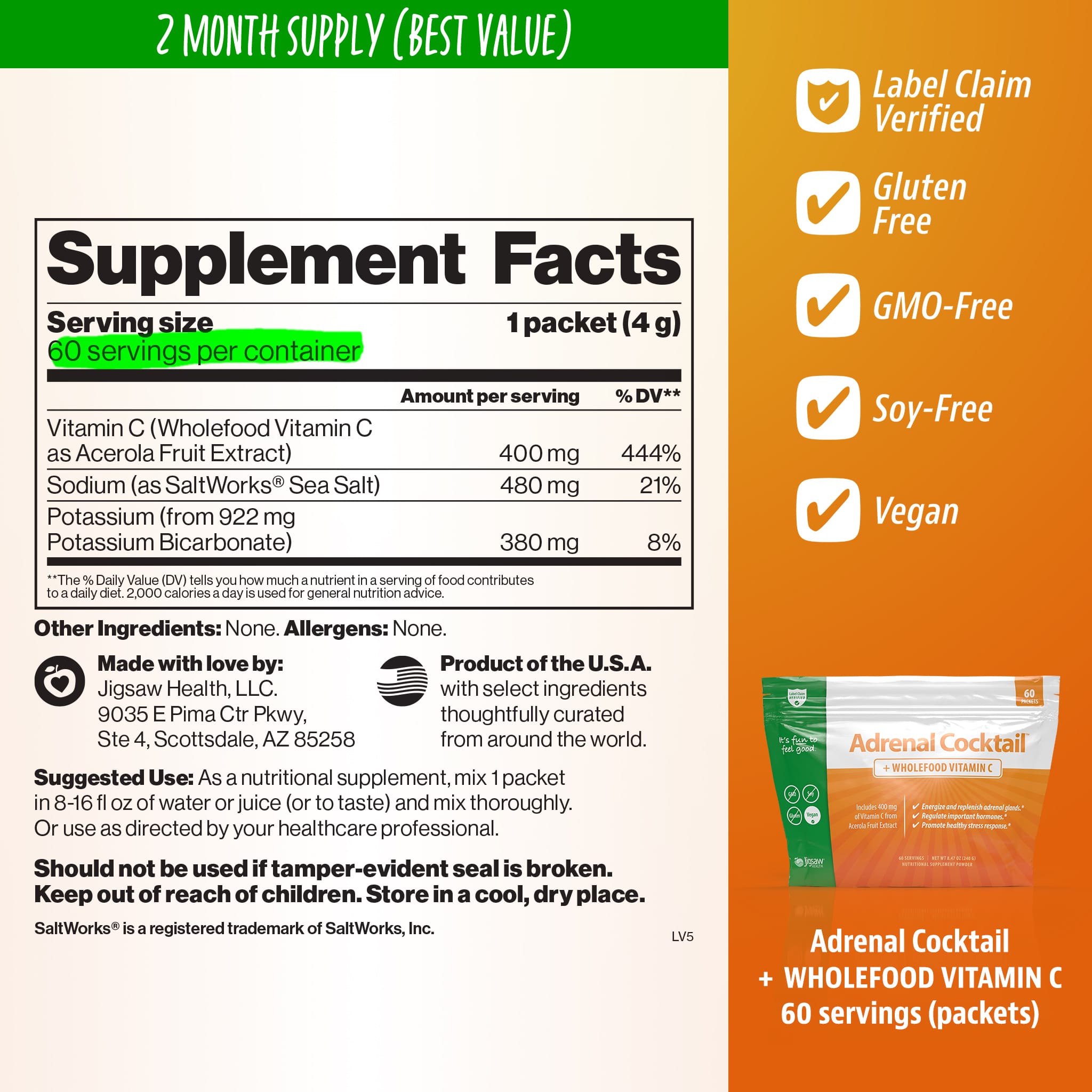 Jigsaw Adrenal Cocktail™ + Wholefood Vitamin CPackets - View 2