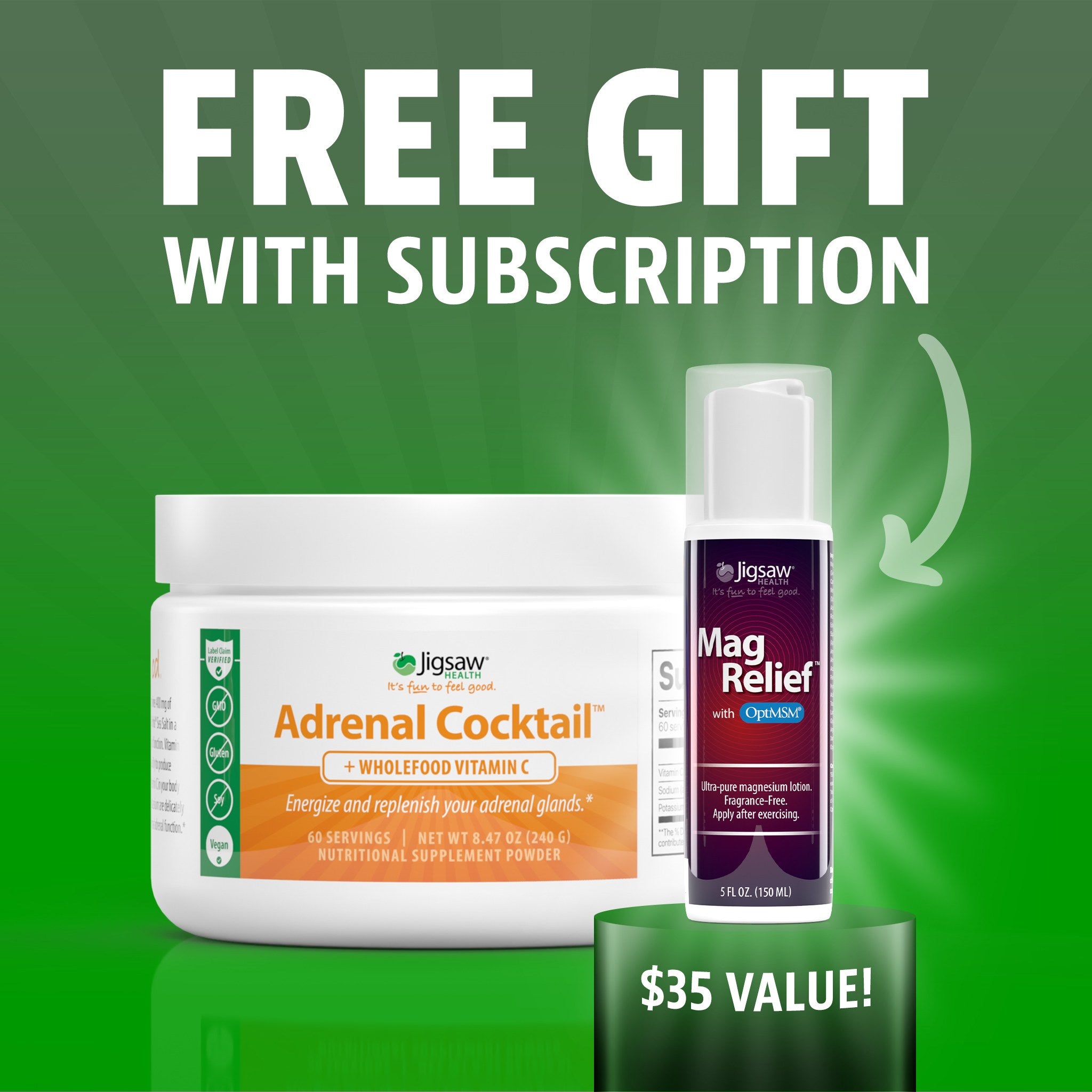 Jigsaw Adrenal Cocktail™ + Wholefood Vitamin CJar - View 1