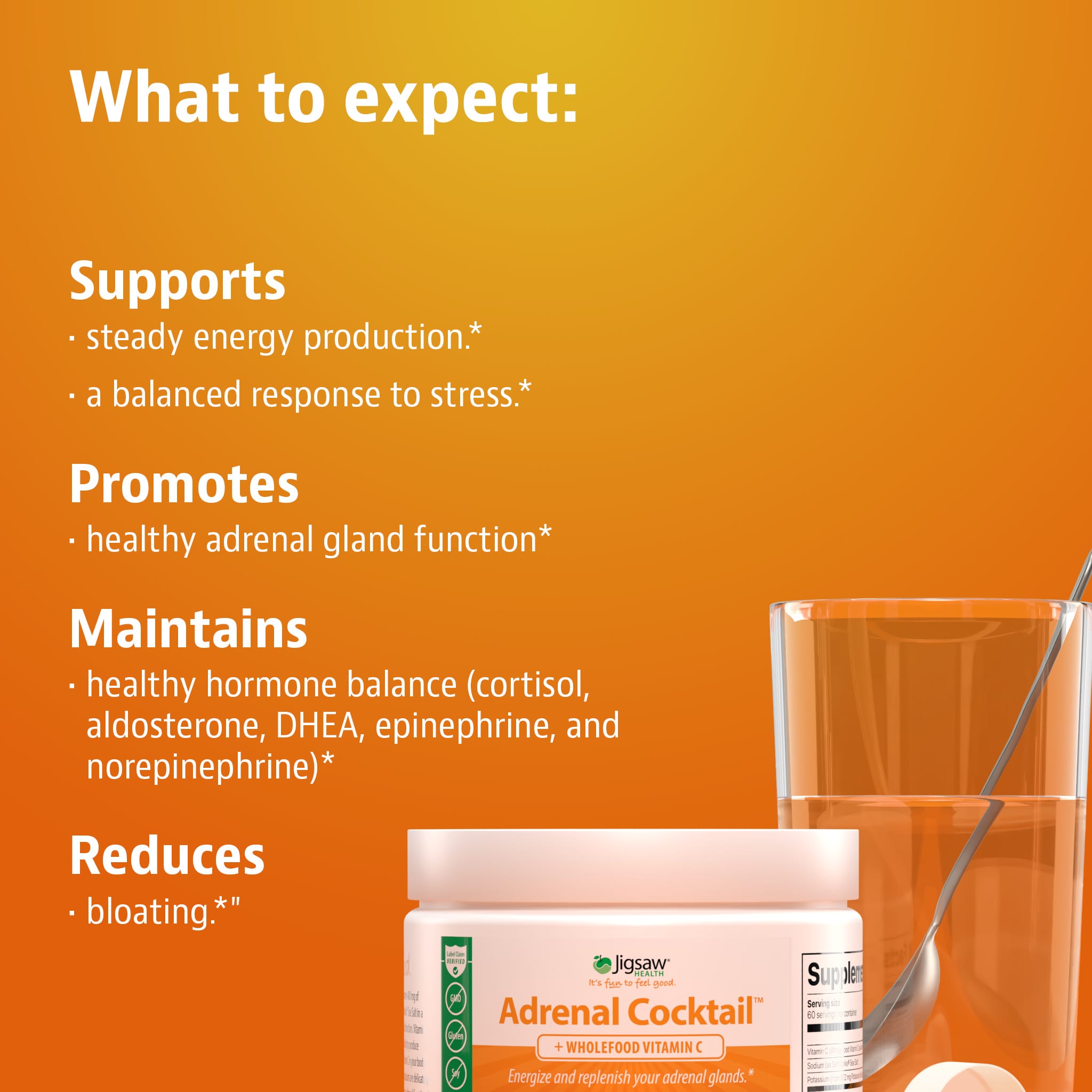 Jigsaw Adrenal Cocktail™ + Wholefood Vitamin CJar - View 3