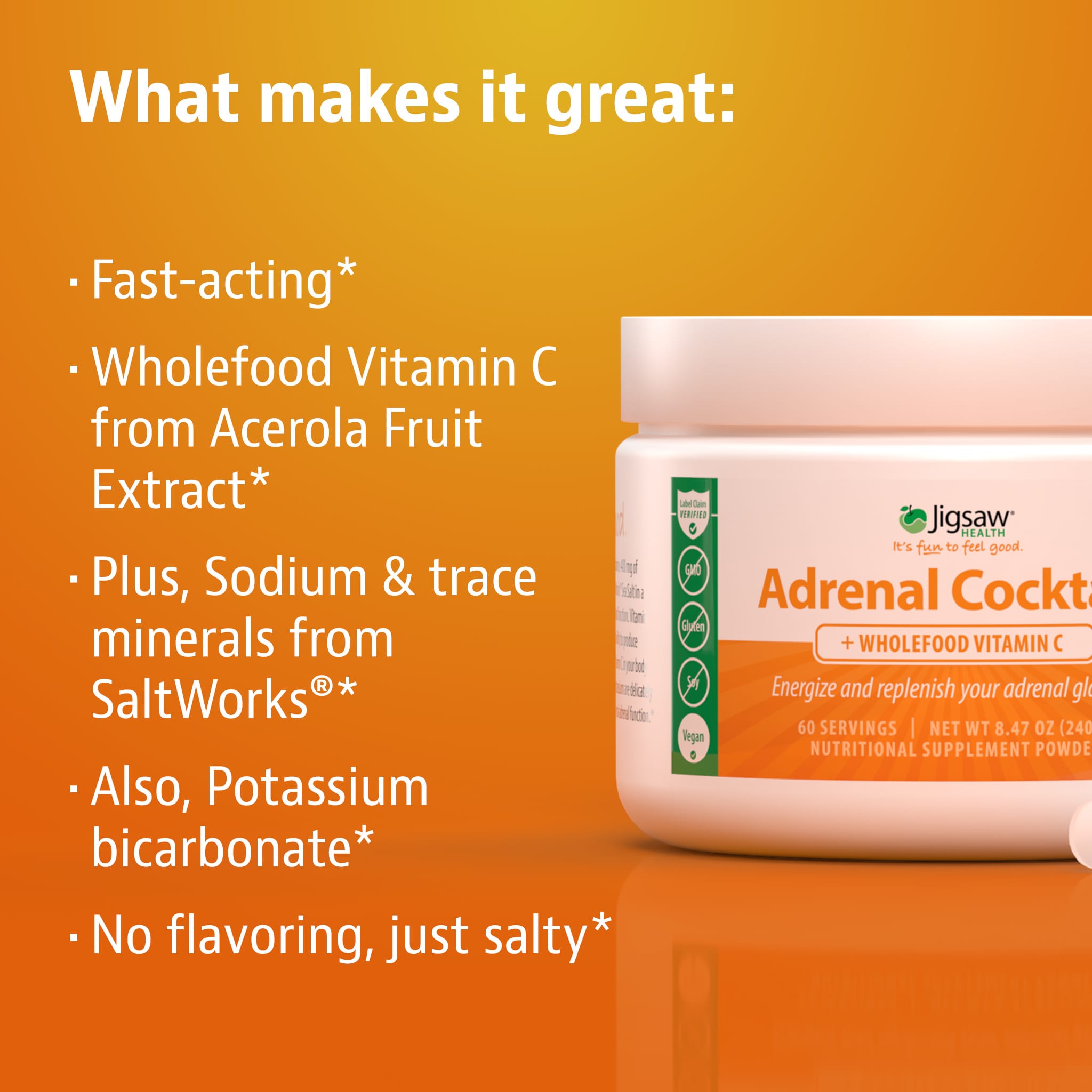Jigsaw Adrenal Cocktail™ + Wholefood Vitamin CJar - View 4