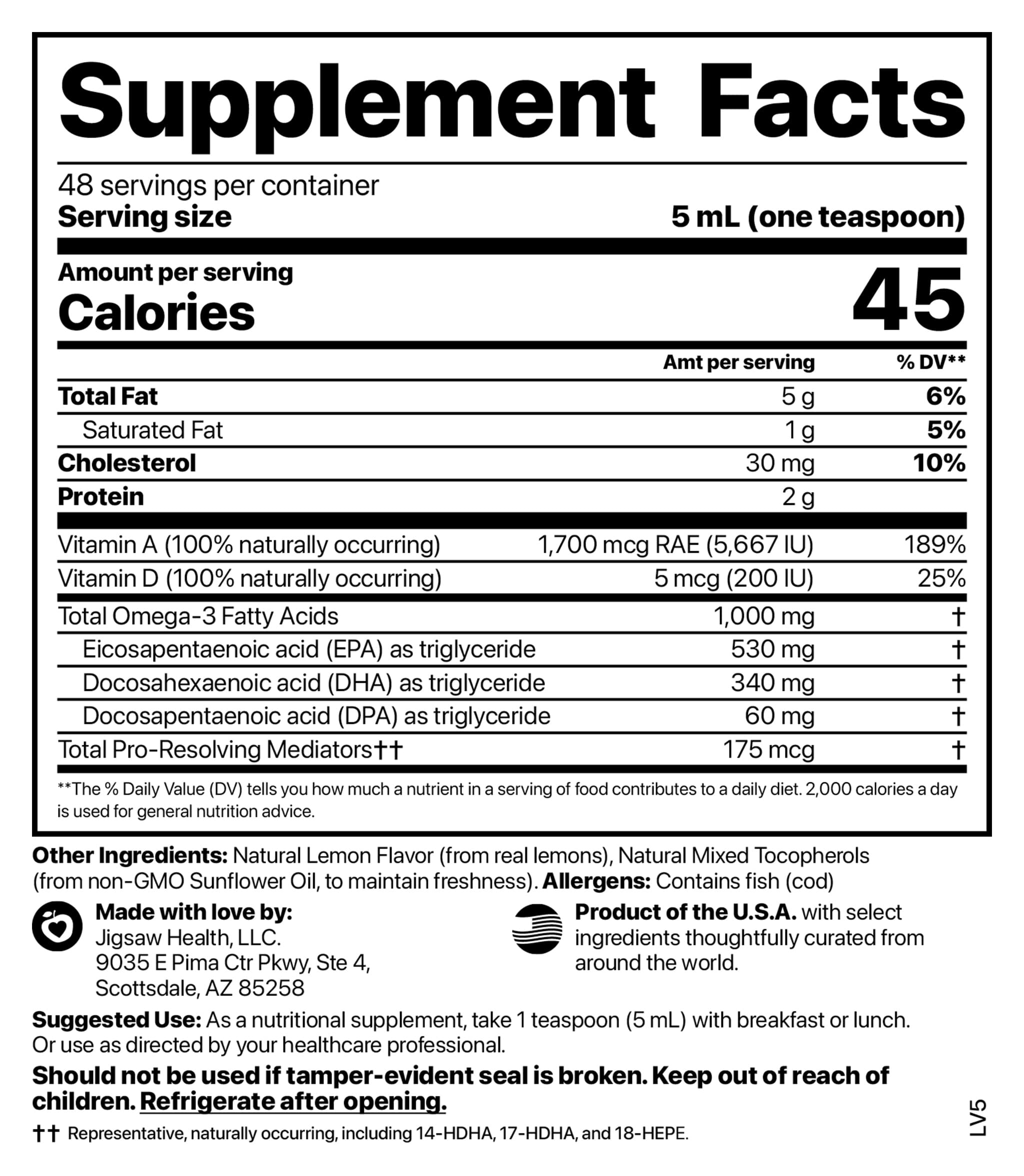Supplement Facts image