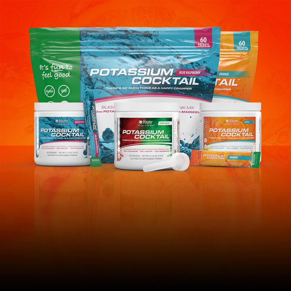 Assorted potassium supplement packages 