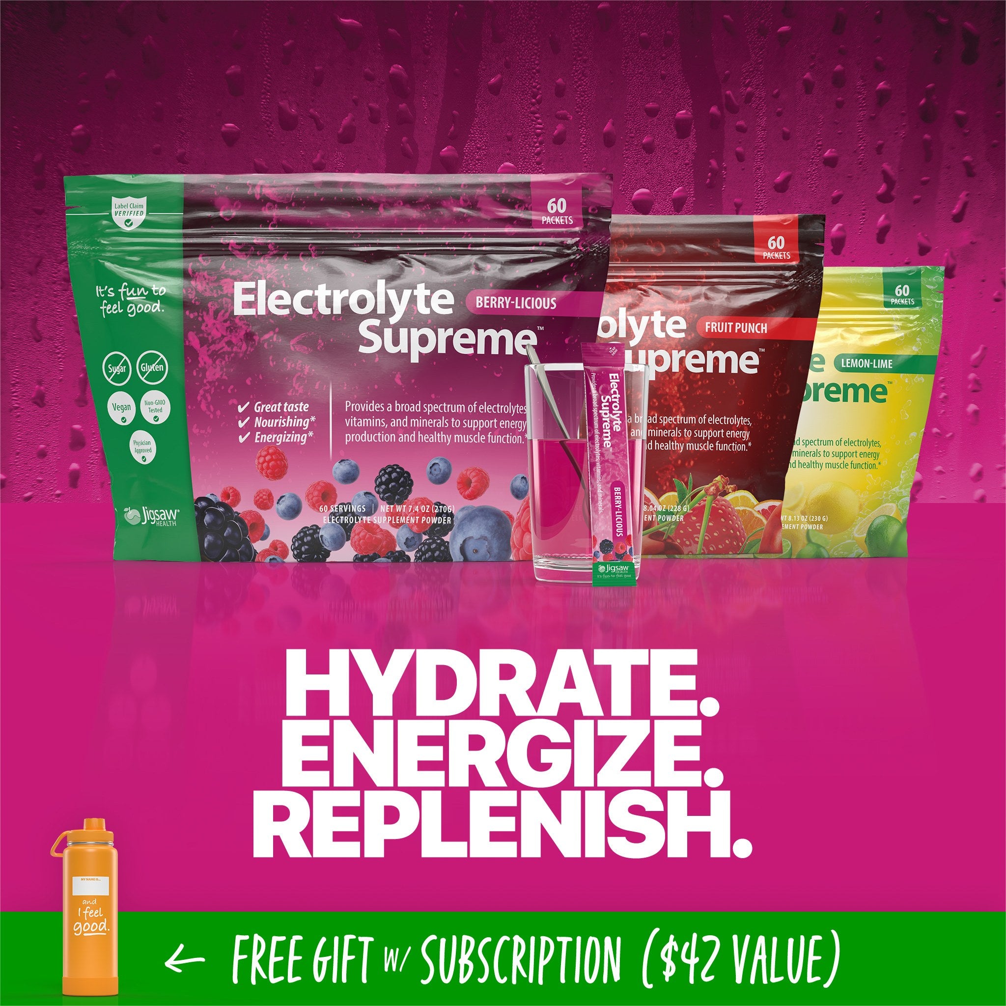 Jigsaw Electrolyte Supreme™Berry-Licious Packets - View 2