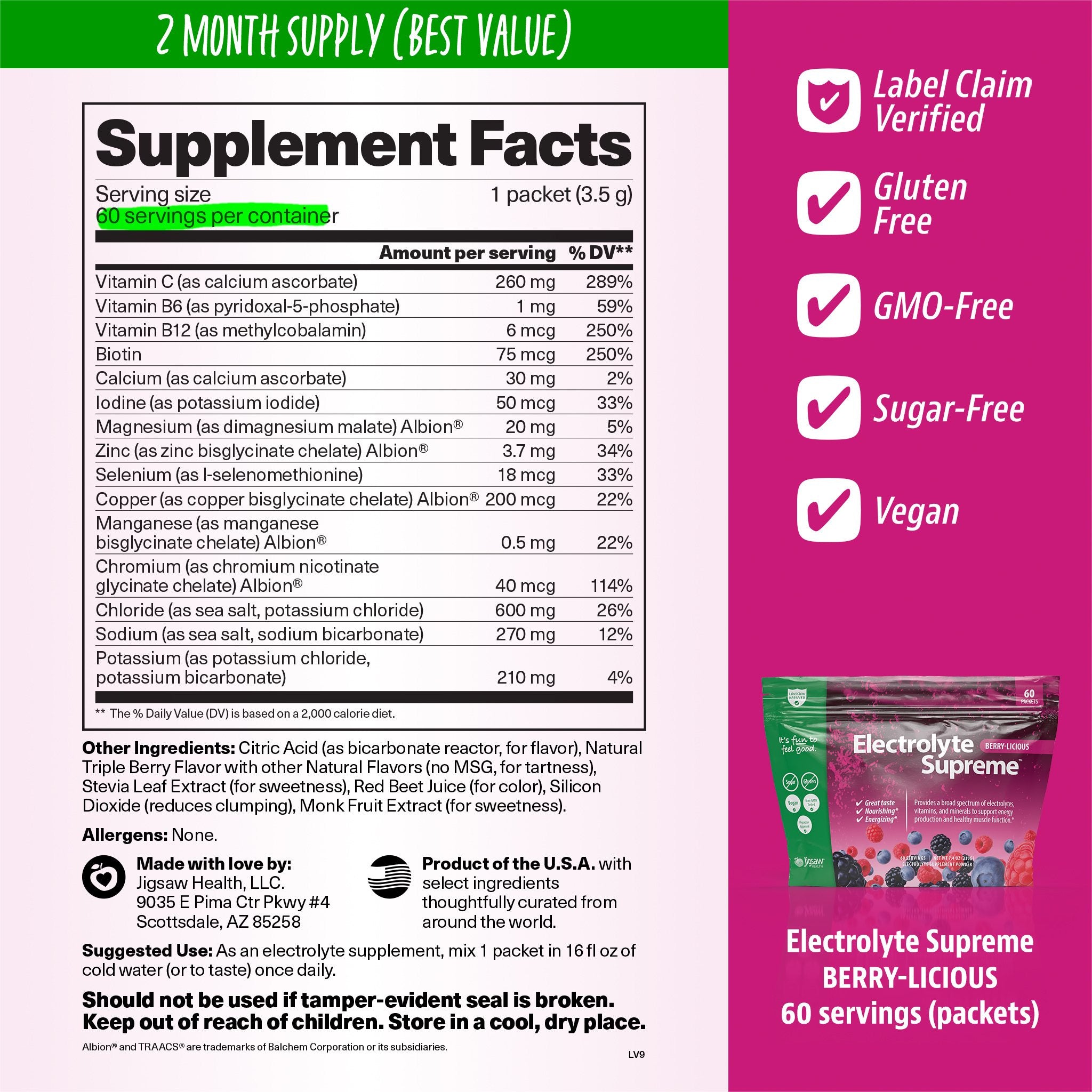 Jigsaw Electrolyte Supreme™Berry-Licious Packets - View 3