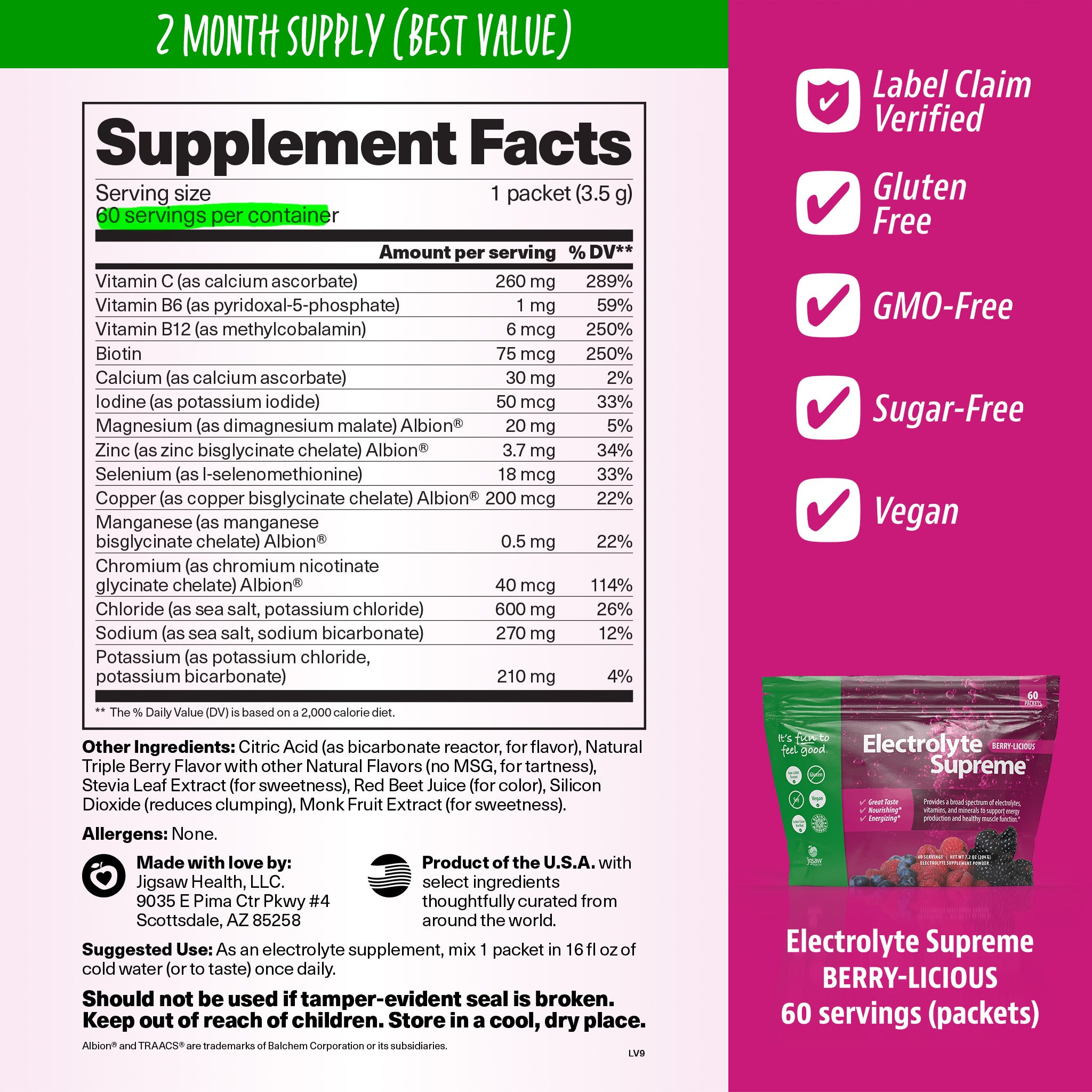 Jigsaw Electrolyte Supreme™Berry-Licious Packets - View 2