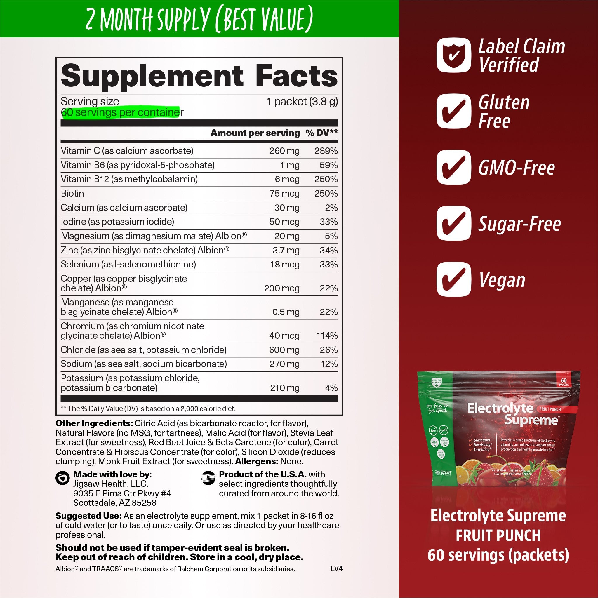 Jigsaw Electrolyte Supreme™Fruit Punch Packets - View 3