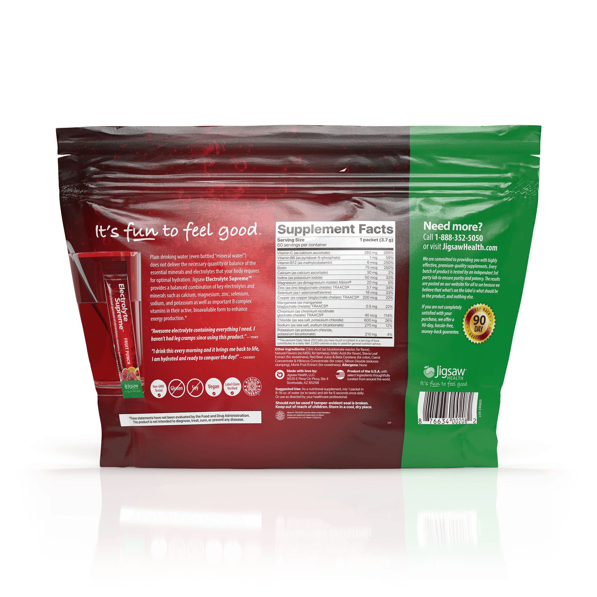 Back of Electrolyte Supreme Fruit Punch Bag