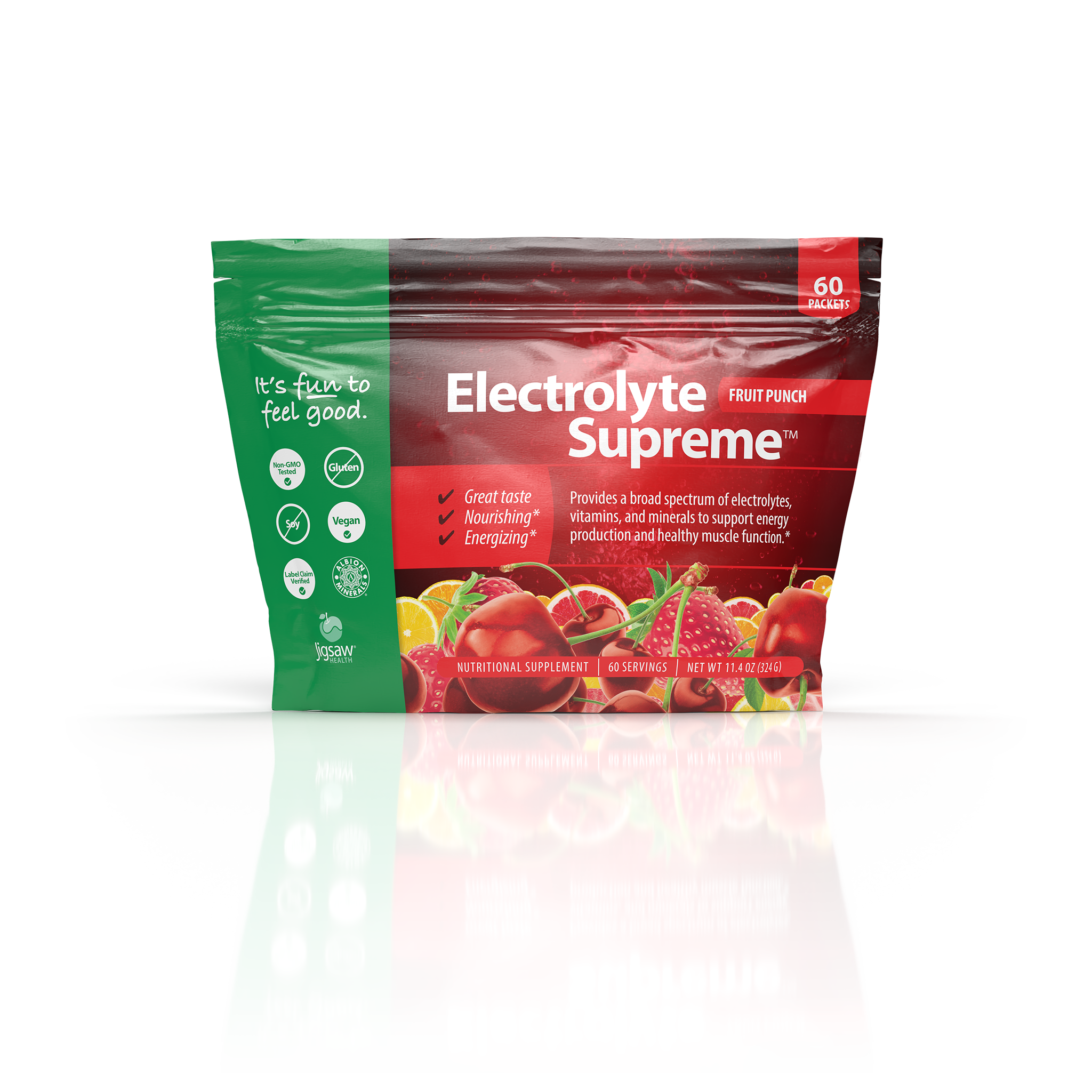 Product Slider Image for Jigsaw Electrolyte Supreme™ - Fruit Punch (packets)