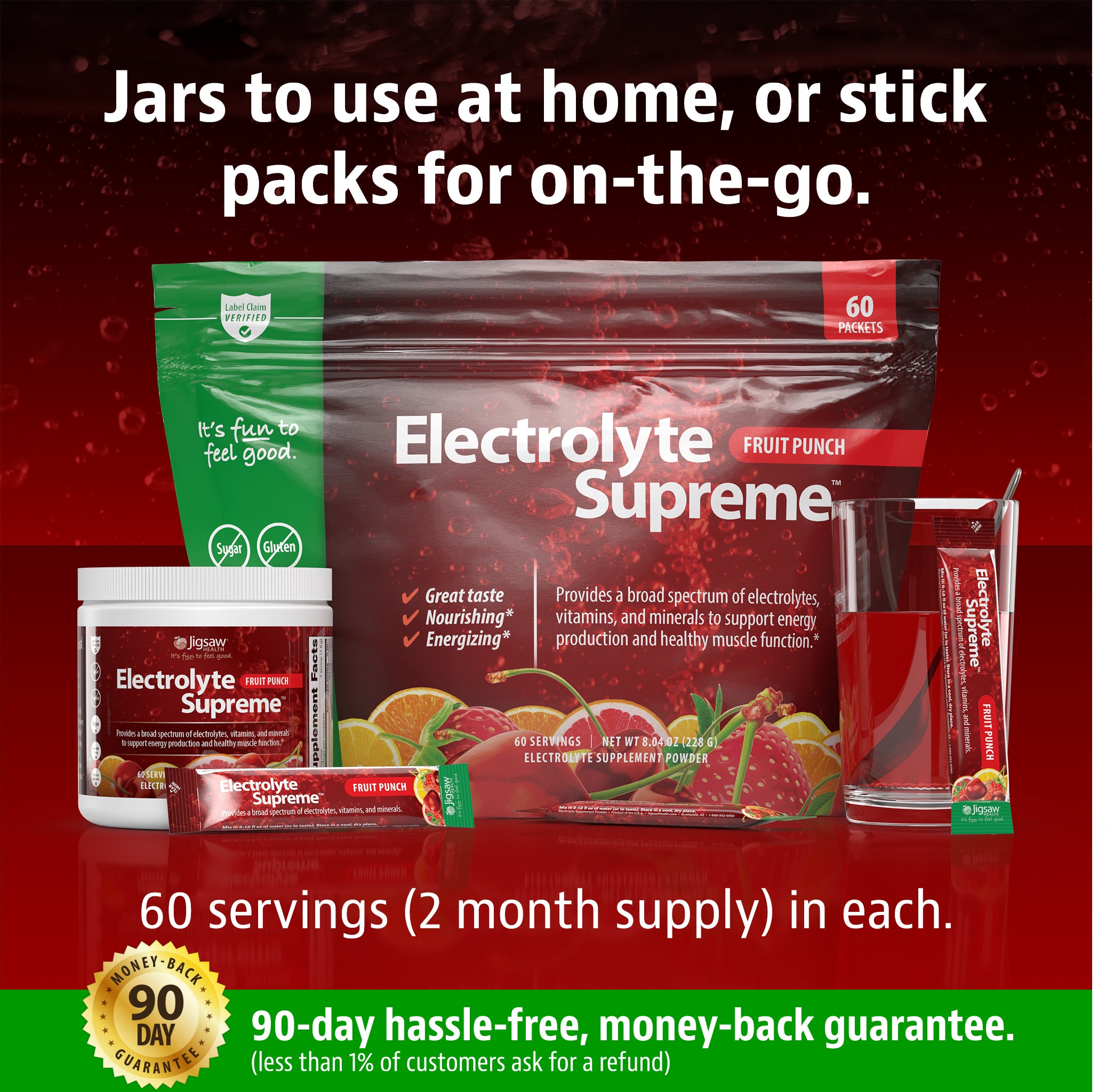 Jigsaw Electrolyte Supreme™Fruit Punch Packets - View 10