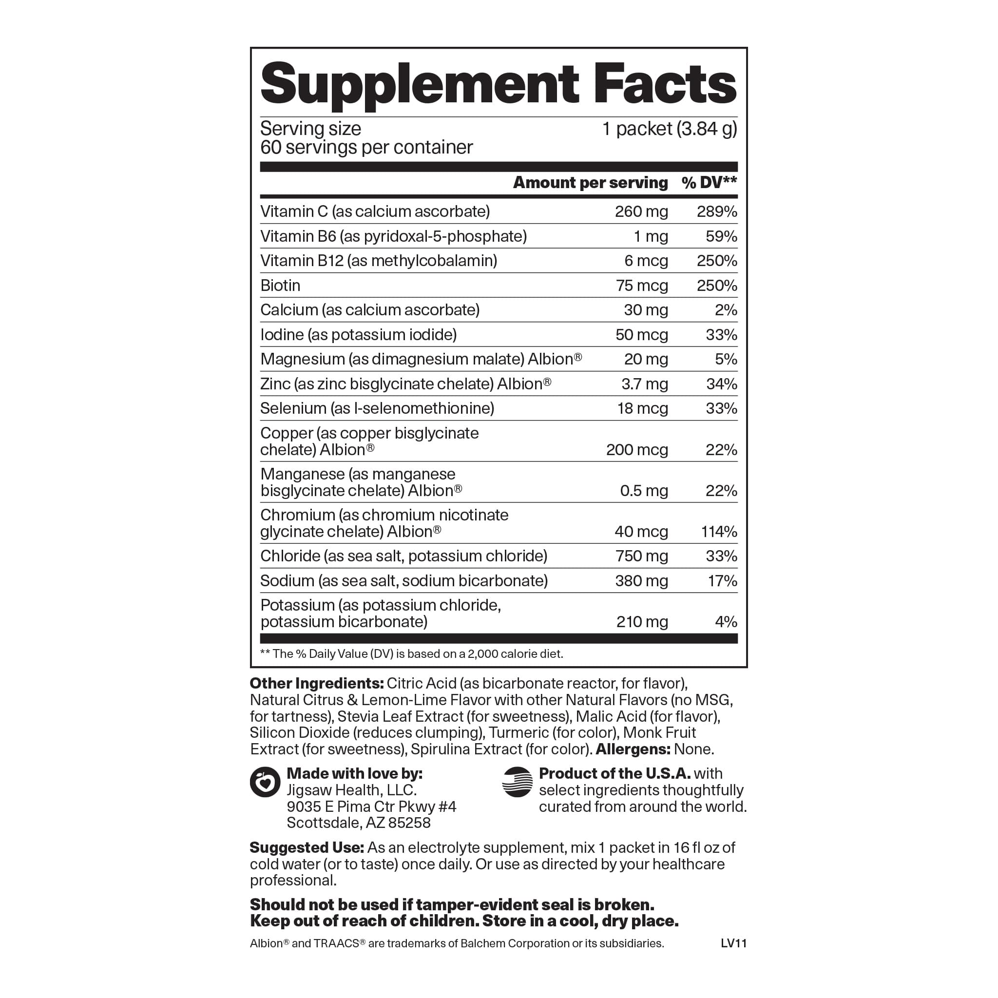 Jigsaw Electrolyte Supreme™Lemon-Lime Packets - View 3