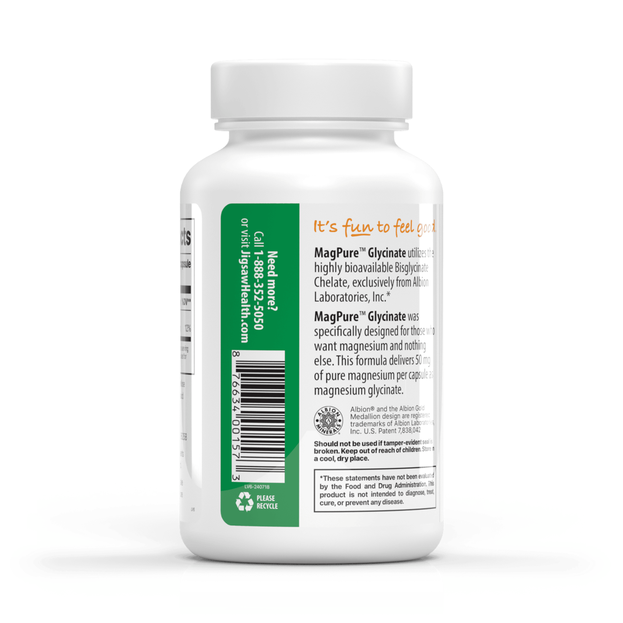 Jigsaw MagPure Glycinate back of bottle