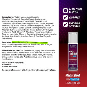 MagRelief product label with ingredients, uses, and product details.