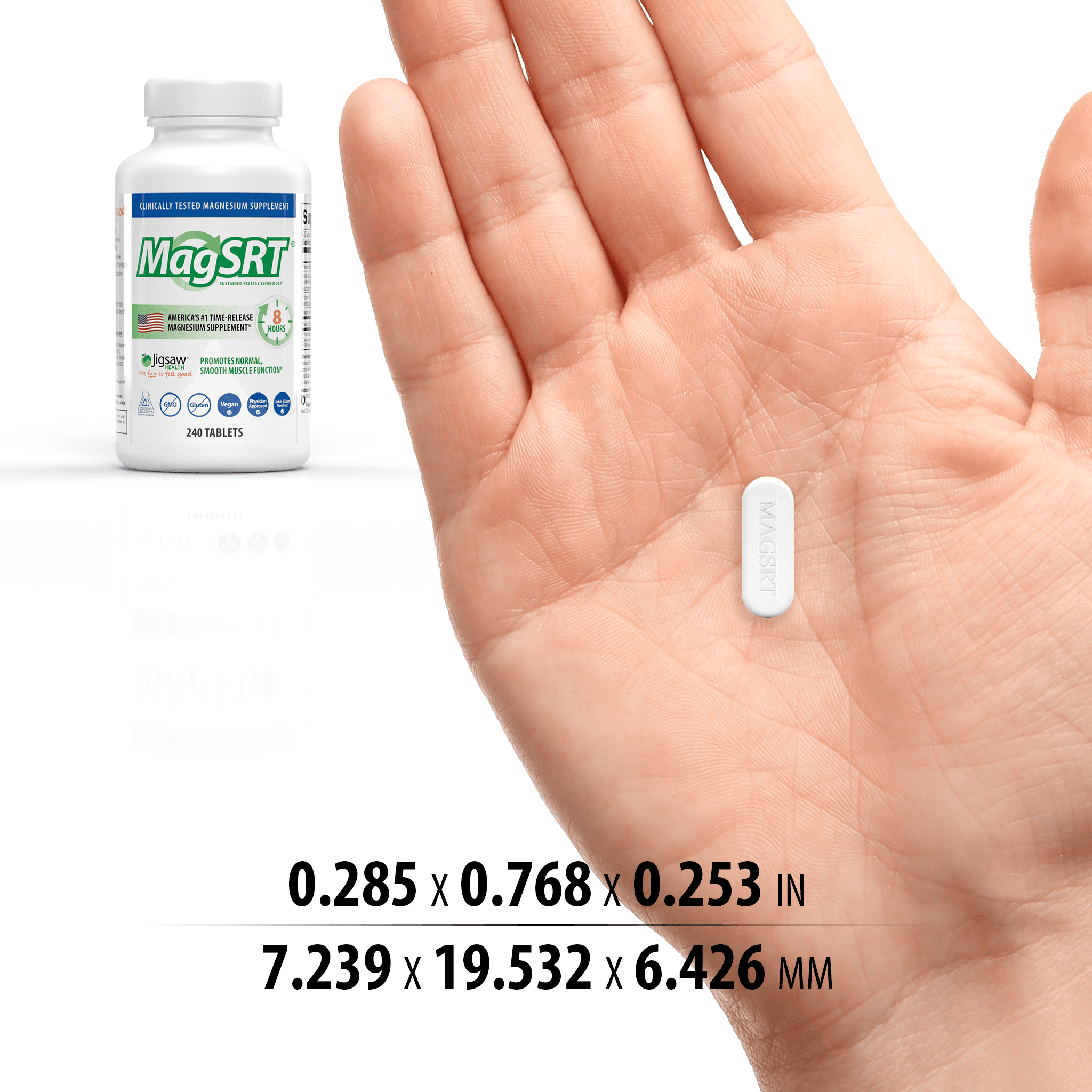 Jigsaw MagSRT pill in hand