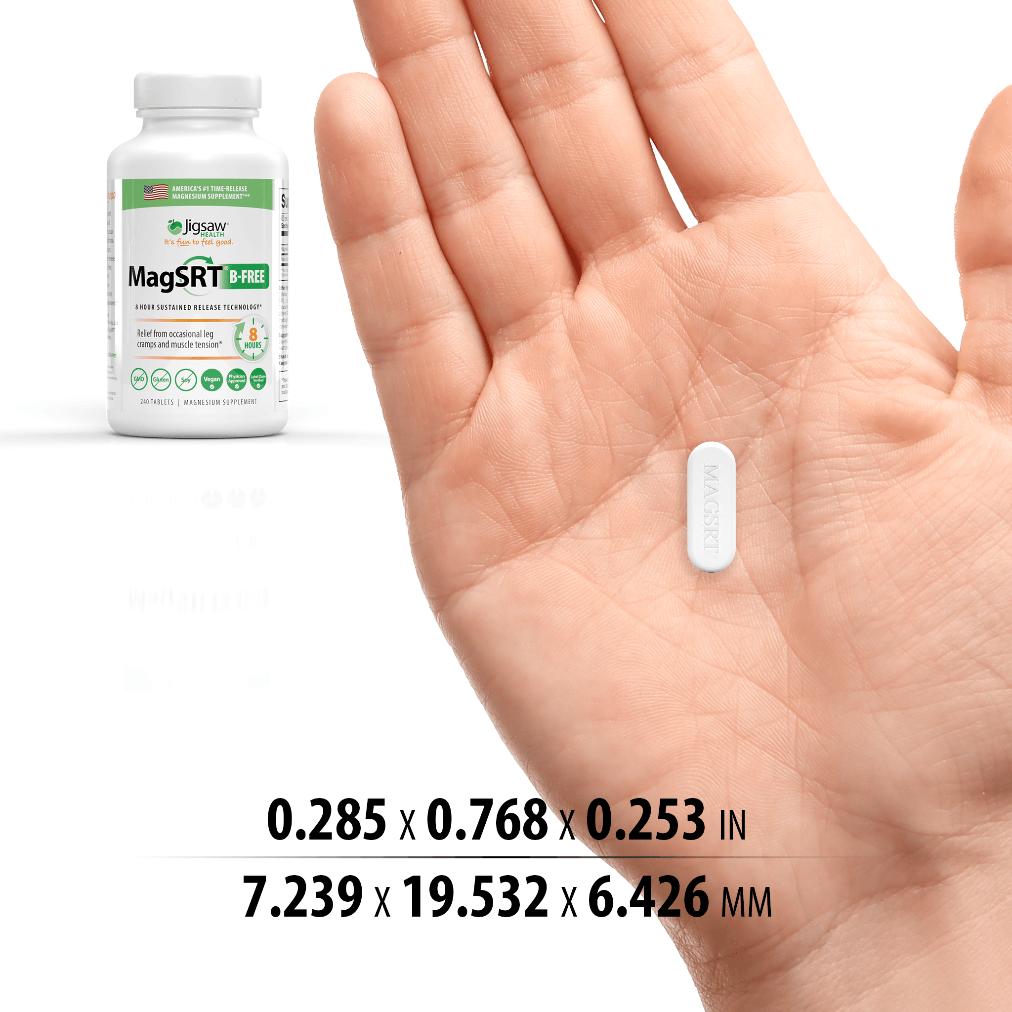 Jigsaw MagSRT B-Free pill in hand