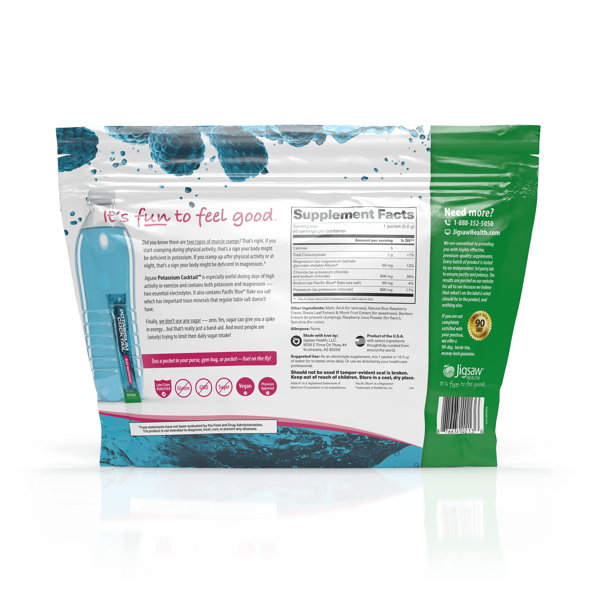 Pickleball Cocktail Blue Raspberry Jigsaw Pickleball Cocktail® | Potassium Electrolyte Drink | Sugar-Free
