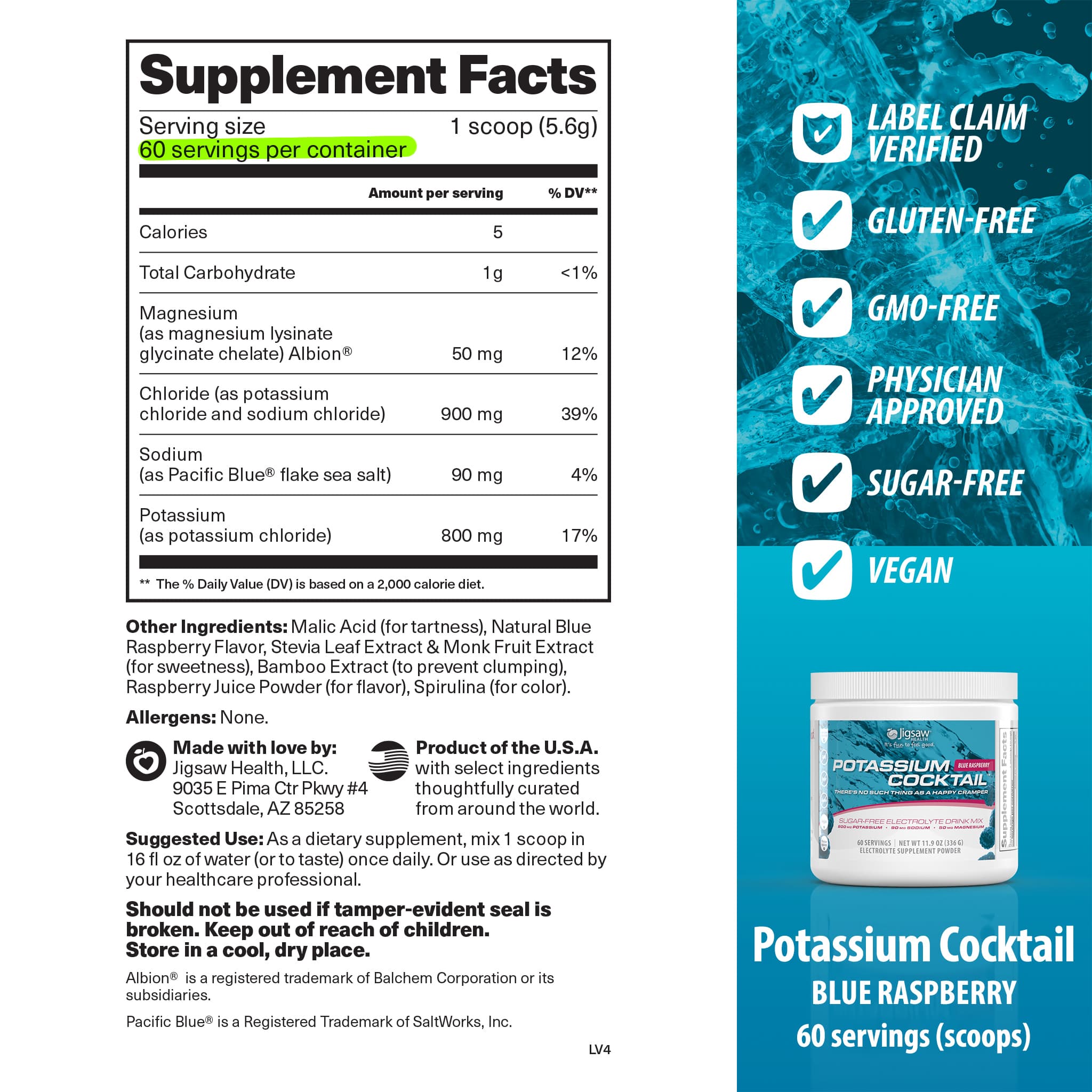 Jigsaw Pickleball Cocktail® | Potassium Electrolyte Drink | Sugar-Free