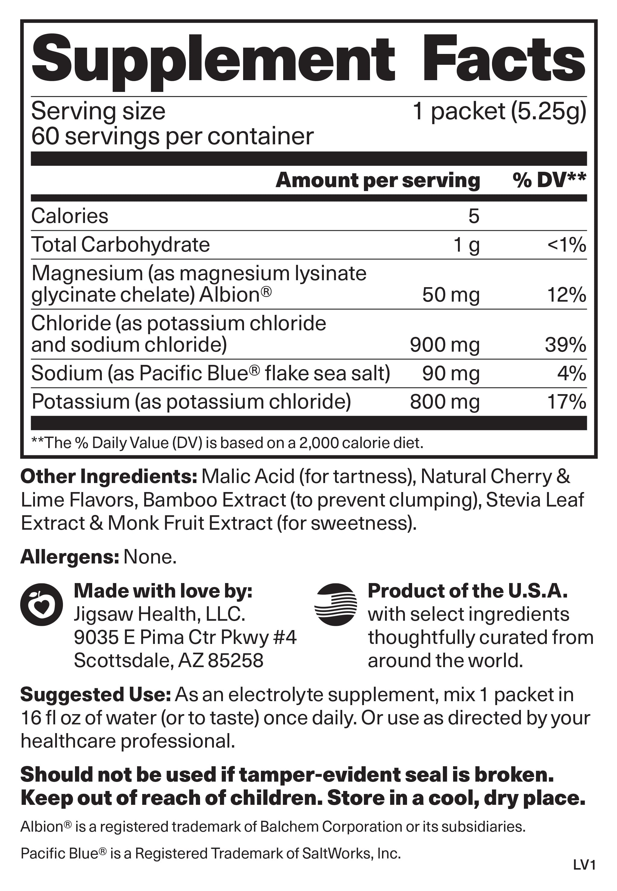 Jigsaw Potassium Cocktail™White Cherry Limeade Packets - View 6